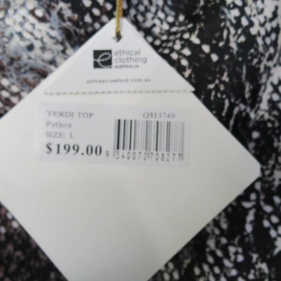 ANTHEA CRAWFORD - VERDI TOP - PYTHON - SIZE LARGE - NWTS - Picture 5 of 5